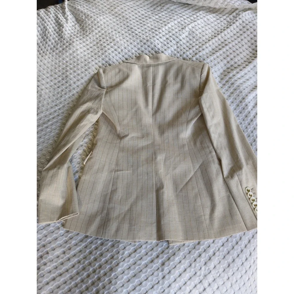 Veronica Beard Gaya Dickey Jacket Natural Gold Size 0 Business Career Metallic - Picture 4 of 15